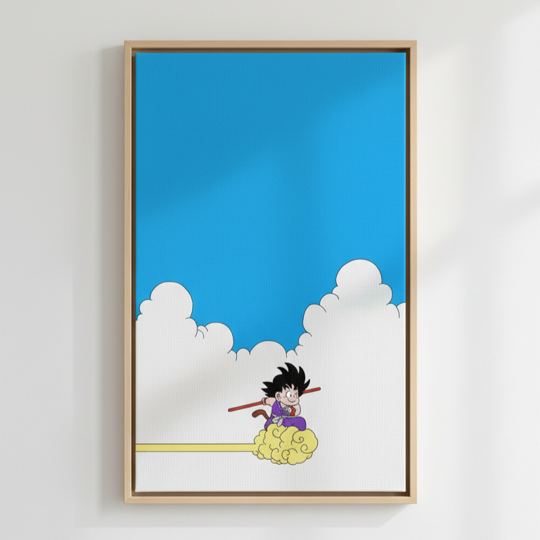 Minimalist Kid Goku Flying Nimbus Poster