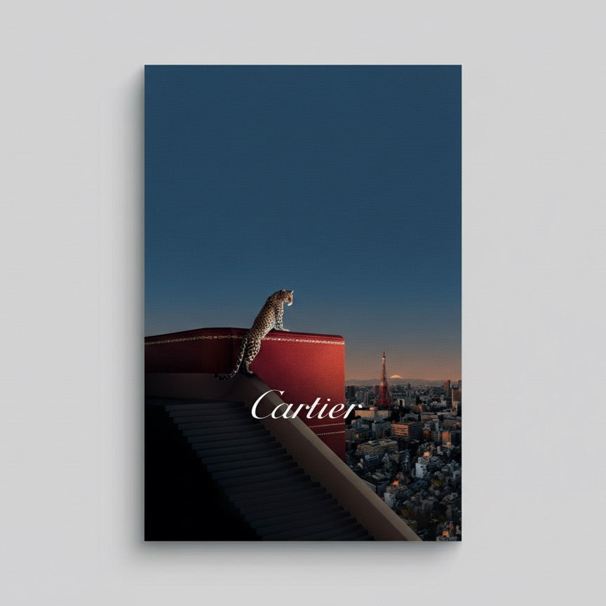 Cartier Cheetah Cityscape Poster