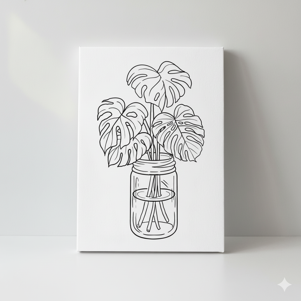 PYOC Monstera Leaves Canvas