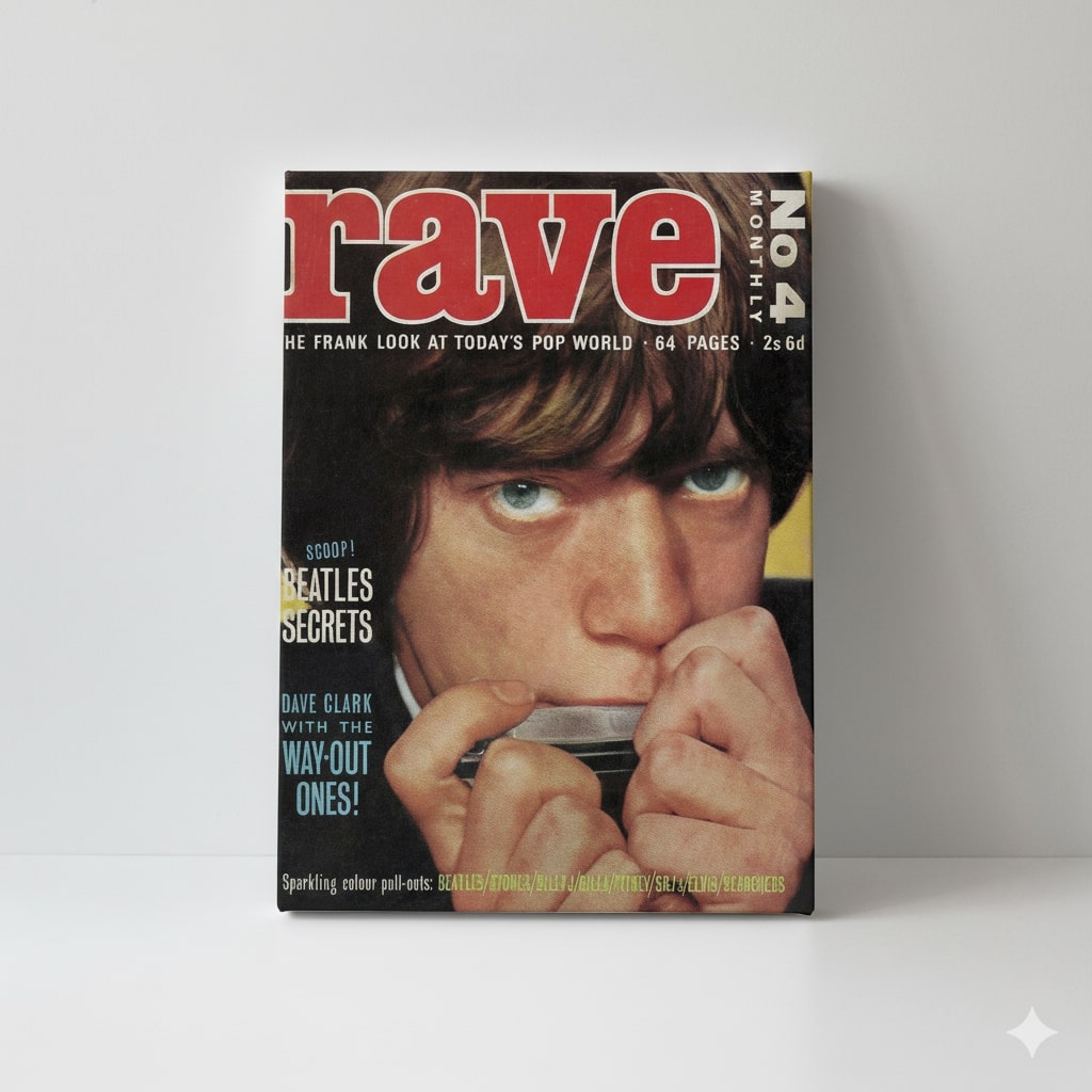 Vintage Rave Magazine Pop Culture Cover Art Print