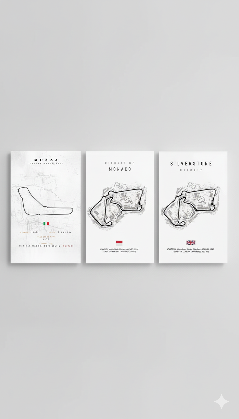 Tracks: Monza, Silverstone, Monaco