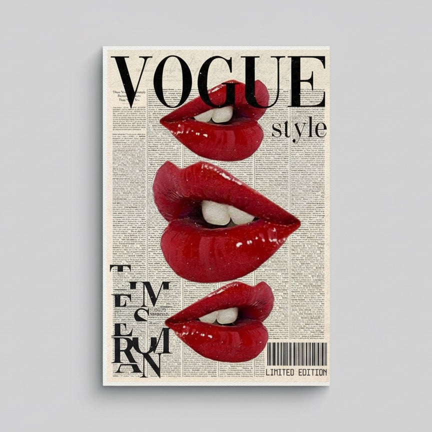 Vogue Style Red Lips Pop Art Poster